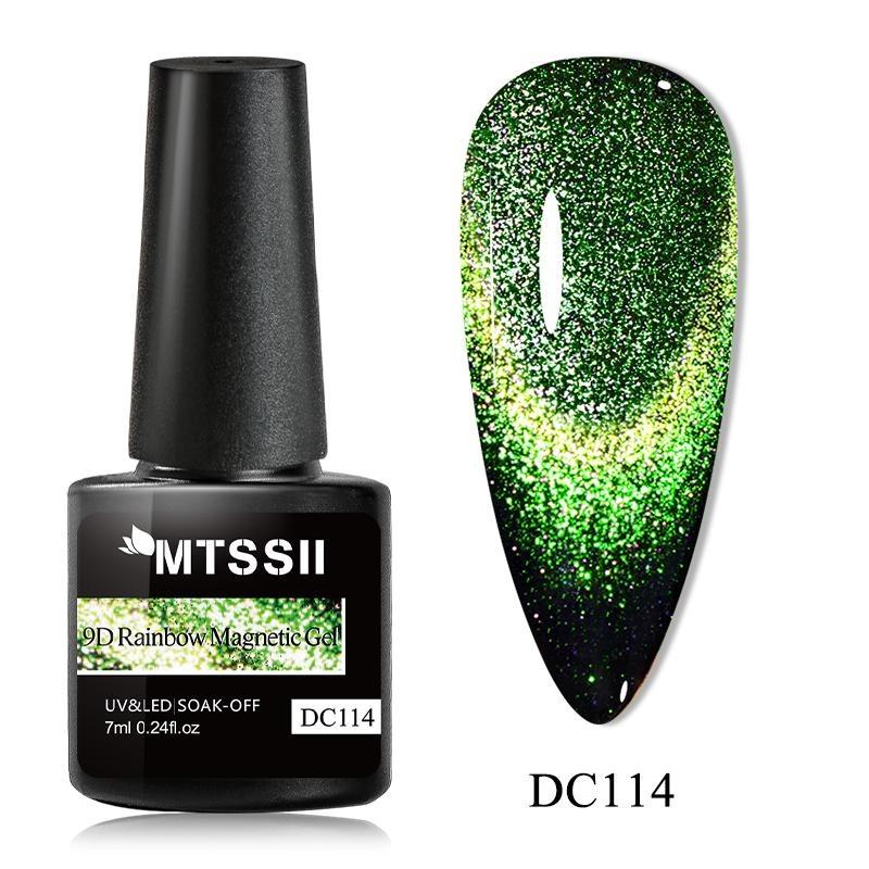 MTSSII 7 ml reflektierender magnetischer Gel-Nagellack, Laser-Silber-Rosa, magnetisches Gel, Soak-Off-UV-LED-Nagel-Maniküre-Lack, UV-Gel DC114