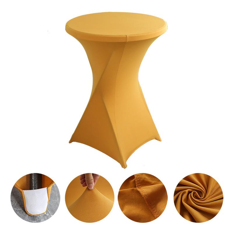 Höhe Stretch Runde Tischdecke Cocktailtischhülle Spandex Tischdecke Bar Hotel Party Hochzeit Elastische Tischdecke Deko 1PC-70*110cm gold