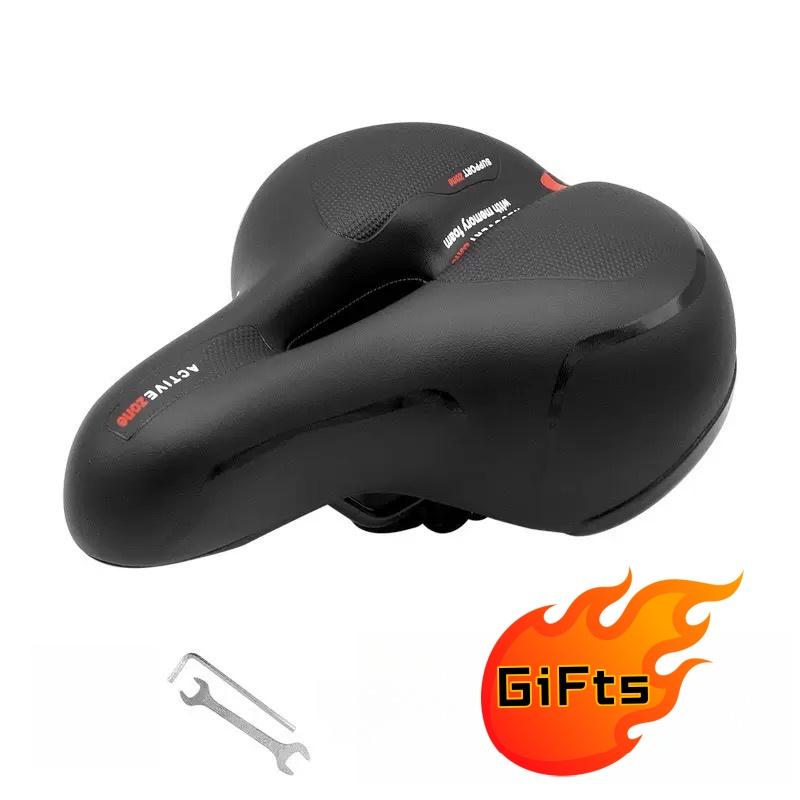 Hohl Atmungsaktive Fahrrad Sattel Männer Frauen MTB Rennrad Sattel Schock Absorbieren Komfortable Big Butt Bike Sitz Sicherheit schwarz