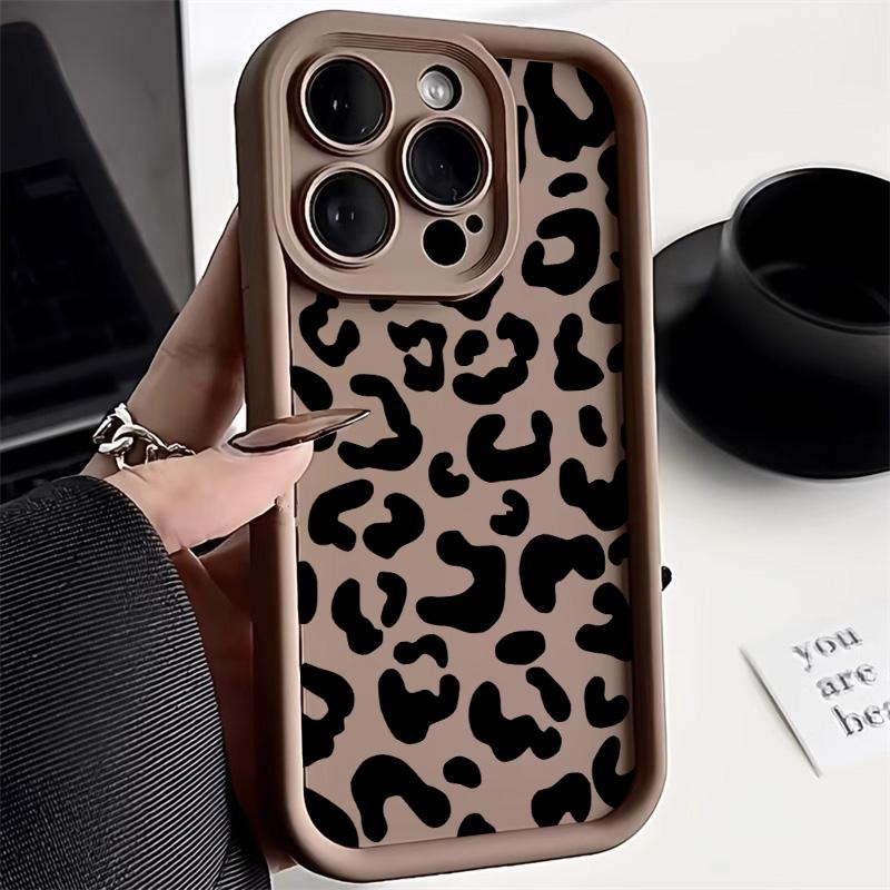 Handyhülle mit Leopardenmuster für iPhone 16 13 11 12 14 15 Pro Max 7 8 14 15 16 Plus Funda iPhone SE XR XS Max X Weiche Hülle For iPhone 16 Pro gray