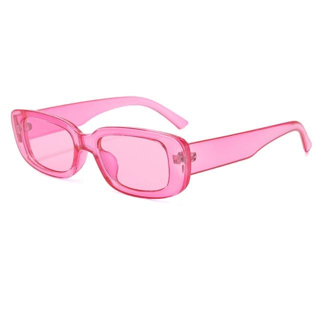 Sonnenbrille Klassische Retro Quadratische Gläser Frauen Vintage Reise Kleine Rechteck Sonnenbrille Weibliche Brillen Anti-Glare rose rosa