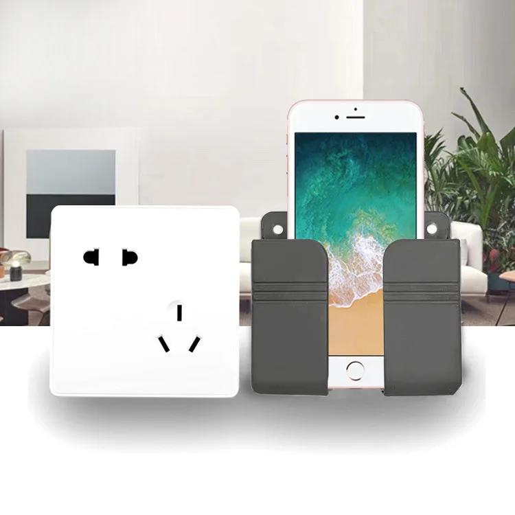 An der Wand montierte Multifunktions-Aufbewahrungsbox für Fernbedienung, Mobiltelefon und Ladestation 2PCS grau