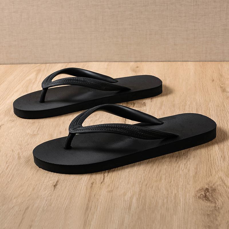 Herrenmode trägt Strand draußen im Sommer, rutschfeste Outdoor-Flip-Flops aus verschleißfestem Gummi mit weichem Boden 43 schwarz