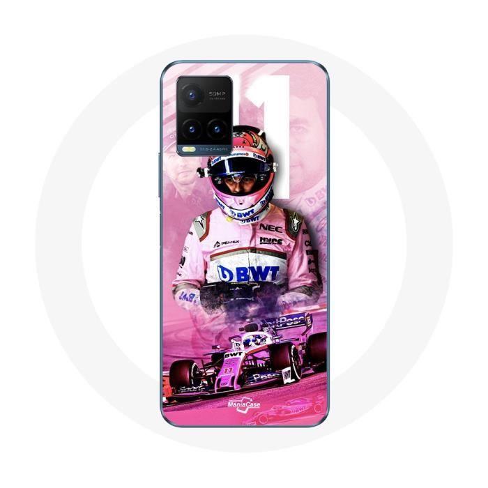 Coque maniacase pour Vivo Y21s 2021 / Y21 2021 Formule 1 Sergio Pérez Pilote de F1 Rose schwarz