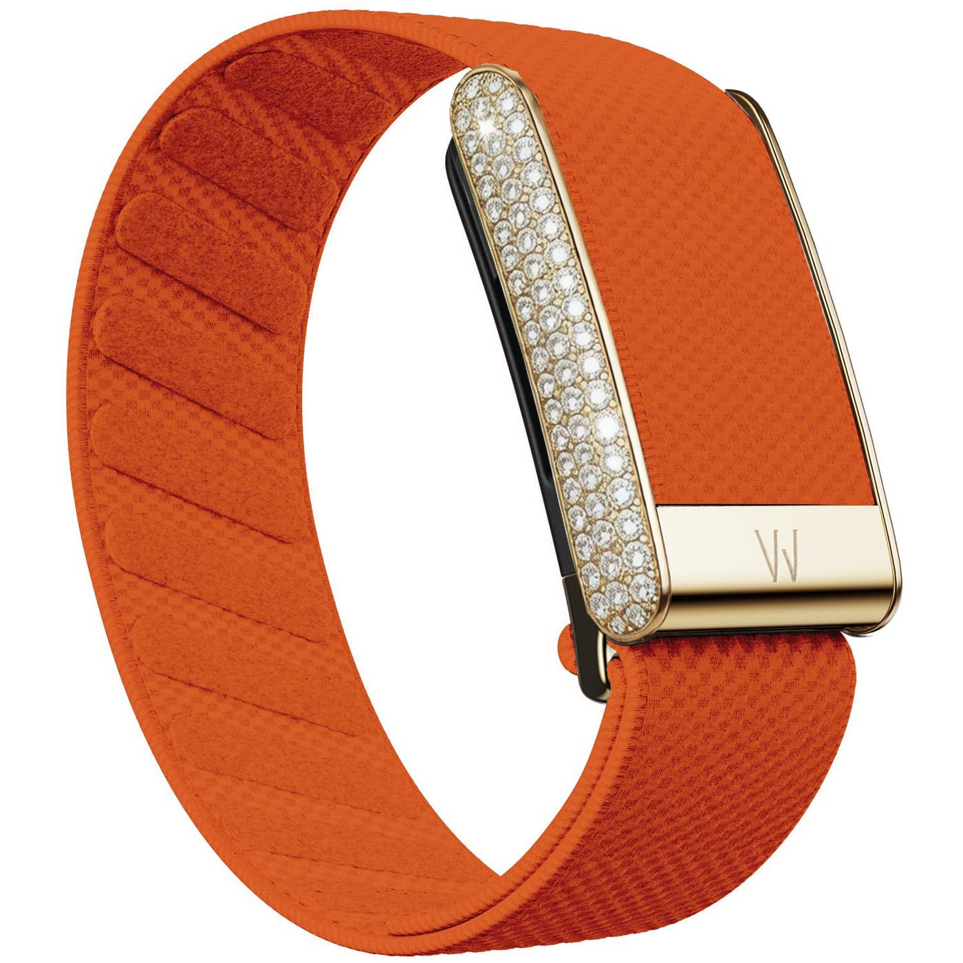 Nur für WHOOP 5.0 Armband Nylon Gewebtes Armband Elastisch Diamant Gold Design Sport Ersatz Armband For WHOOP 5.0 orange