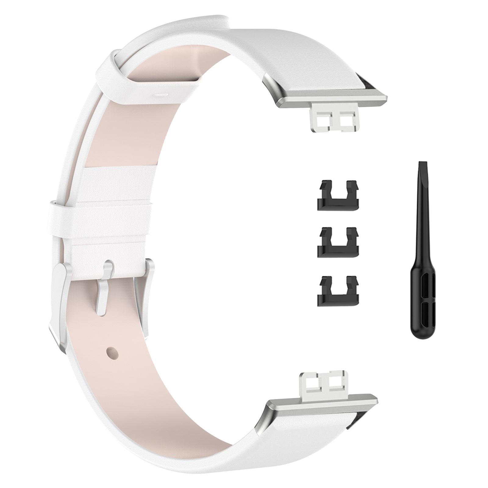 Smartwatch Leder Ersatzarmband Blau Smartwatch Armband für FIT Uhr weiß