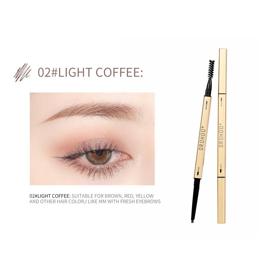 Make-up für Frauen, wasserfester Stift zur Augenbrauenverstärkung, mit Doppelkopfstift und Pinsel, langlebige Augenbrauenkosmetik, einfach zu tragen licht kaffee