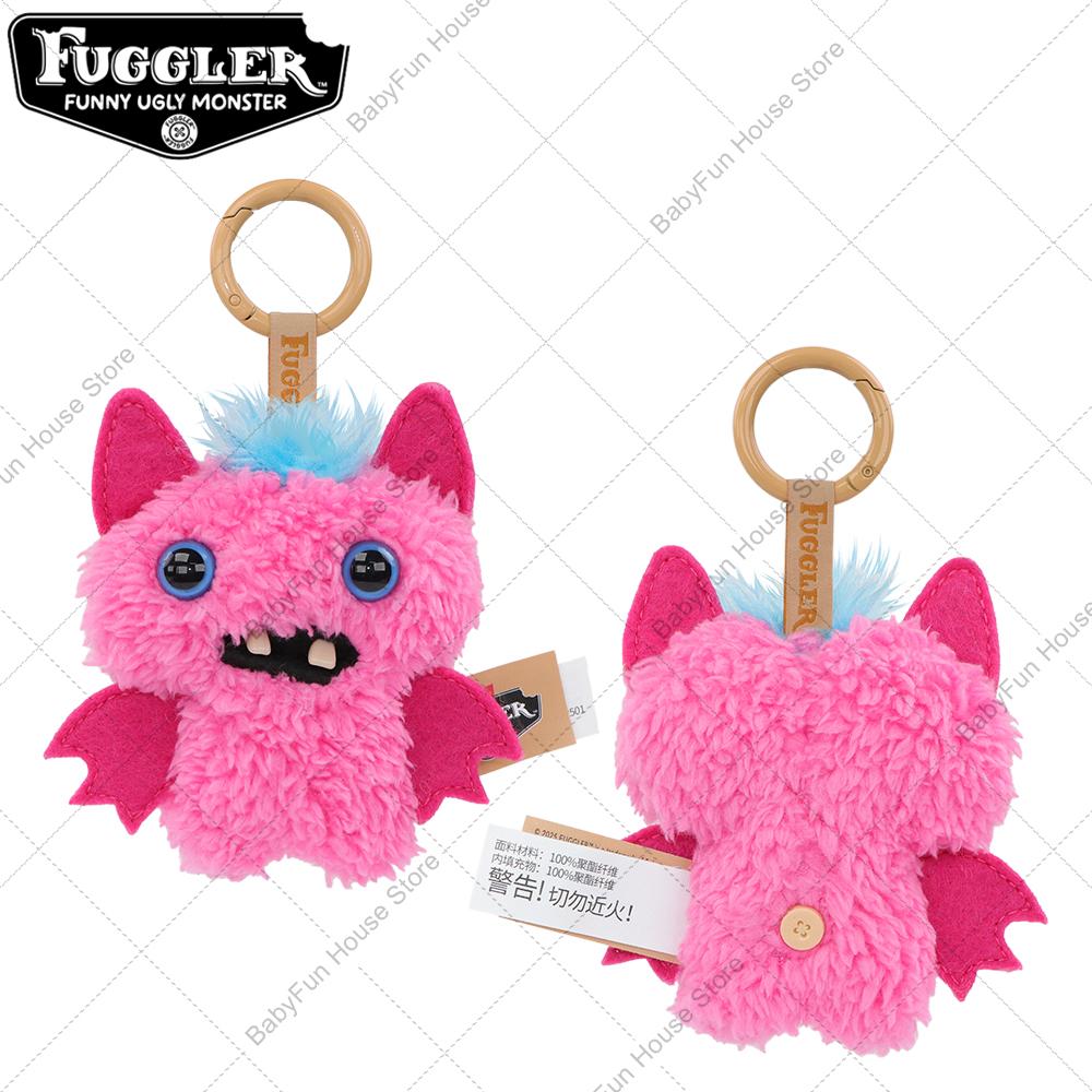 Lustige Monster mit hässlichen Zähnen Plüschtiere Schlüsselanhänger Fugglers Weitäugiges Monster Tollwütiges Kaninchen Plüschpuppen Anhänger pink