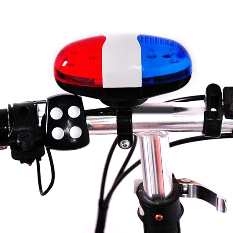 6 Fahrrad Fahrrad Polizei LED Licht + 4 Laute Sirene Ton Trompete Fahrradhupe Glocke 13cmx 7cmx 4.5cm