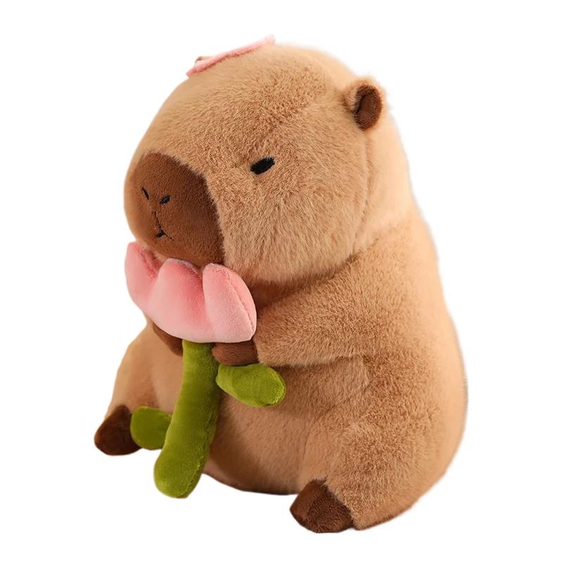 Capybara Plüschtier Simulation Capybara Cosplay Einhorn Dinosaurier Kleid Boba Brot Obst Essen Dekor Vögel Blase Kuscheltiere 30cm rosa