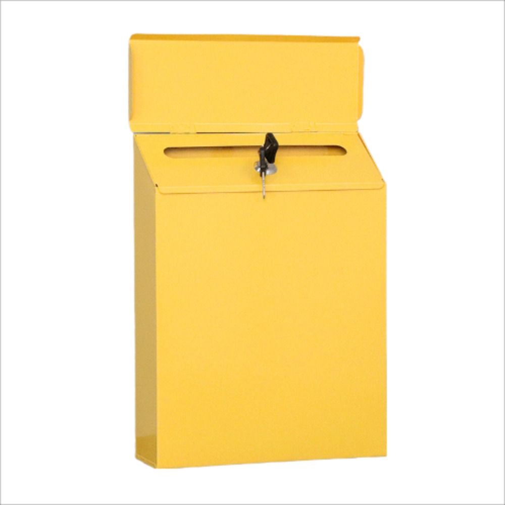 Abschließbarer Briefkasten Eisen Zeitungskasten Neue Briefaufbewahrungsbox Zuhause gelb