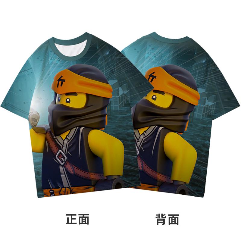2025 MINISO Ninjago T-Shirt Cartoon Anime Druck Jungen und Mädchen T-Shirt im Sommer Neue Stil Street Trends Kinderkleidung Kurzarm 100 rose rot