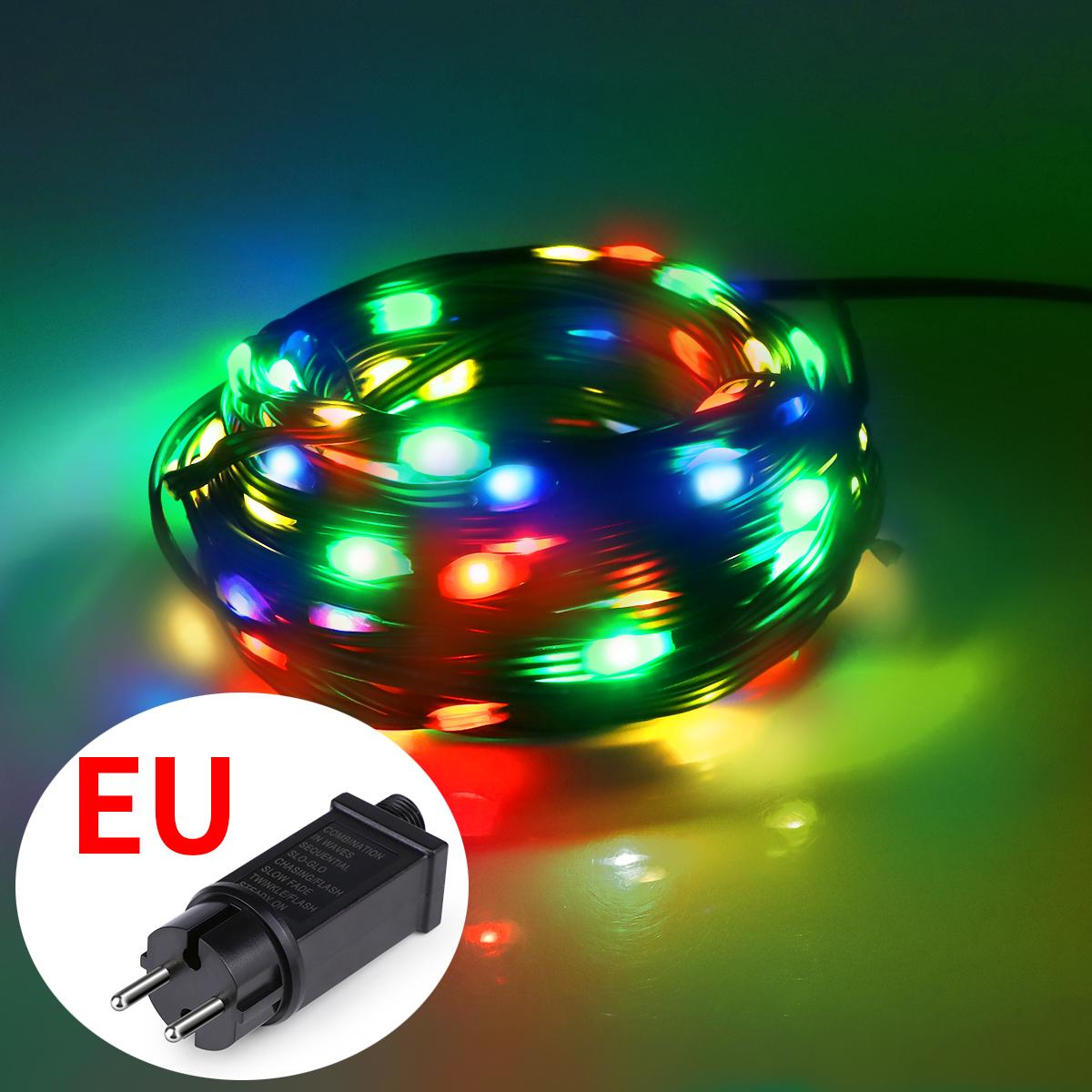 10M 20M 30M 50M 100M Feen-Lichterketten 24V Wasserdichter Plug-In-Adapter für Weihnachten im Freien, Gartenparty, Urlaub, Hochzeit, Dekoration mit EU-Stecker 100M bunt