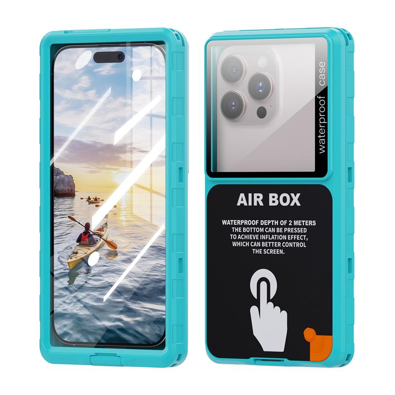 Luxus IP68 Wasserdichte Handyhülle für Samsung Galaxy A33 A23 A13 A72 A52s A32 A22 A12 A71 A51 A31 A21s A11 360 Vollabdeckung AirBox Galaxy A71 5G cyanblau
