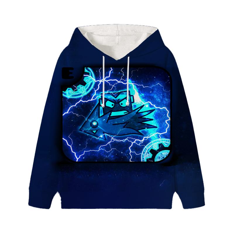 Angry Geometry Dash Hoodie Kinderkleidung Kind Mädchen Jungen Sweatshirt Manga Hoody Baby Casual Pullover Sportbekleidung 130 bunt