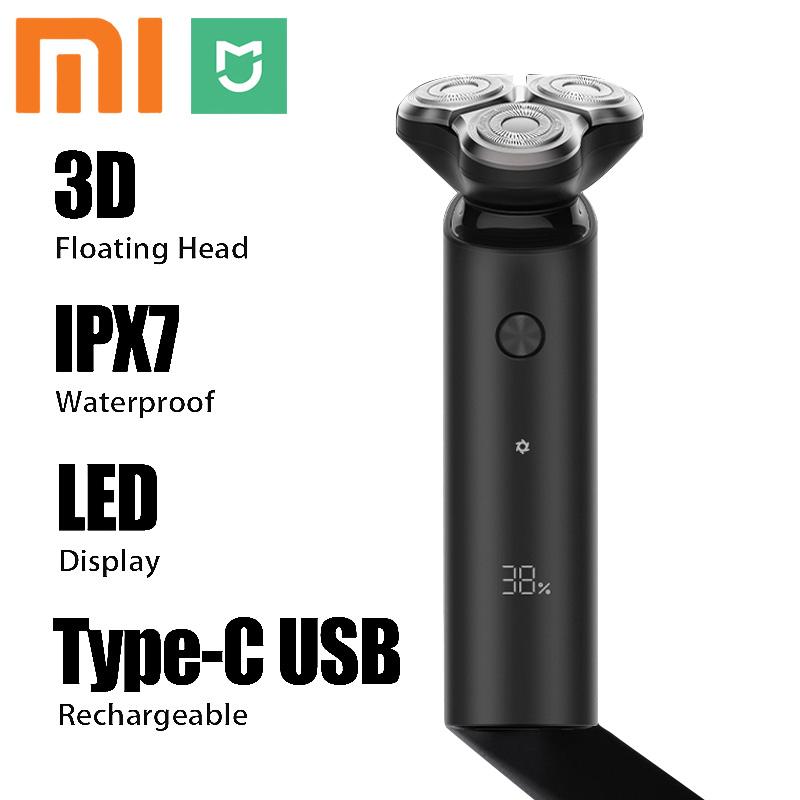 XIAOMI MIJIA Elektrorasierer S500 Tragbarer Flex-Rasierer 3D-Kopf Doppelklingen Trocken-Nass-Rasur Waschbarer Bartschneider Intelligent