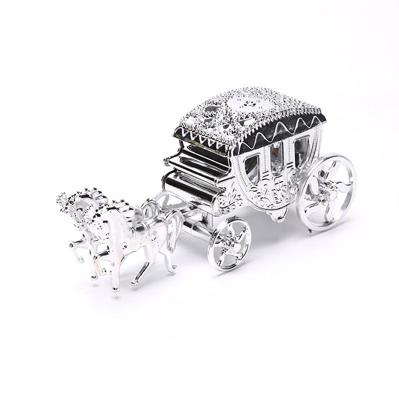 Kreative europäische königliche Kutsche, exquisite Aufbewahrungsbox für Süßigkeiten, niedliches Zuhause, Dekoration silber