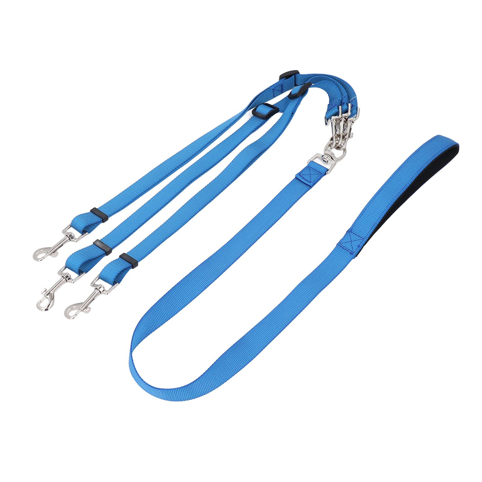 3 weg Hund Leine Mehrzweck Verdickt Nylon Abnehmbare Einstellbare Nylon Hund Koppler Leine mit blau