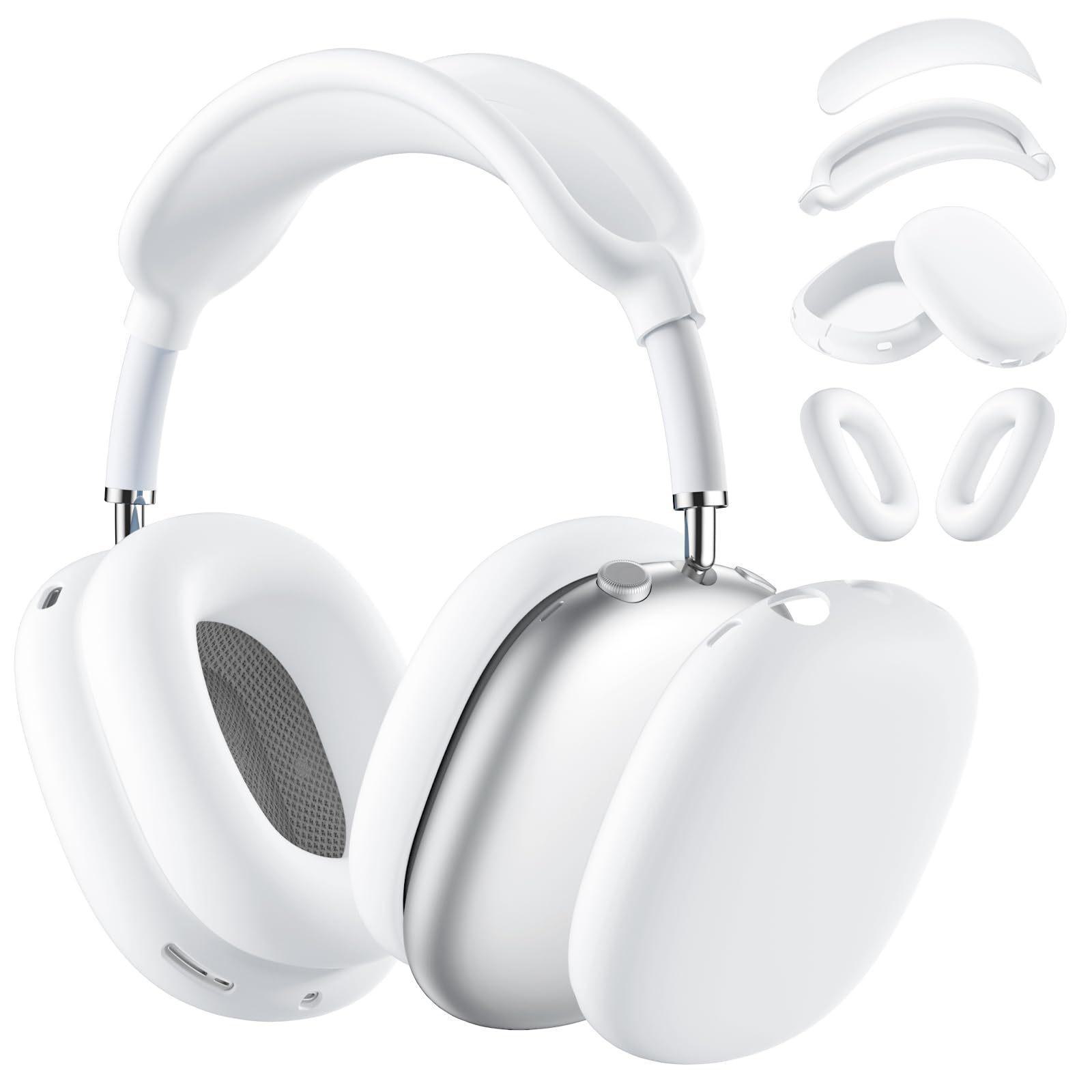 AirPods Max Silikon-Schutzhülle: Kopfmontiertes Bluetooth-Headset-Gehäuse four piece set weiß