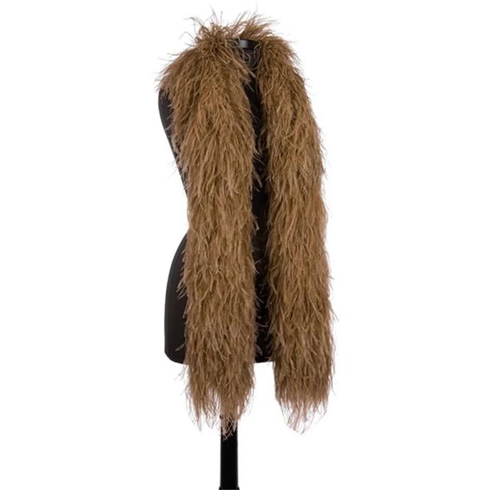 6-lagige Straußenfederboa Naturweiß Plumas Boa Schal Straußenboas Für Individuelles Hochzeitskleid Oberteil Dekoration Federn 6ply 2M kaffeebraun