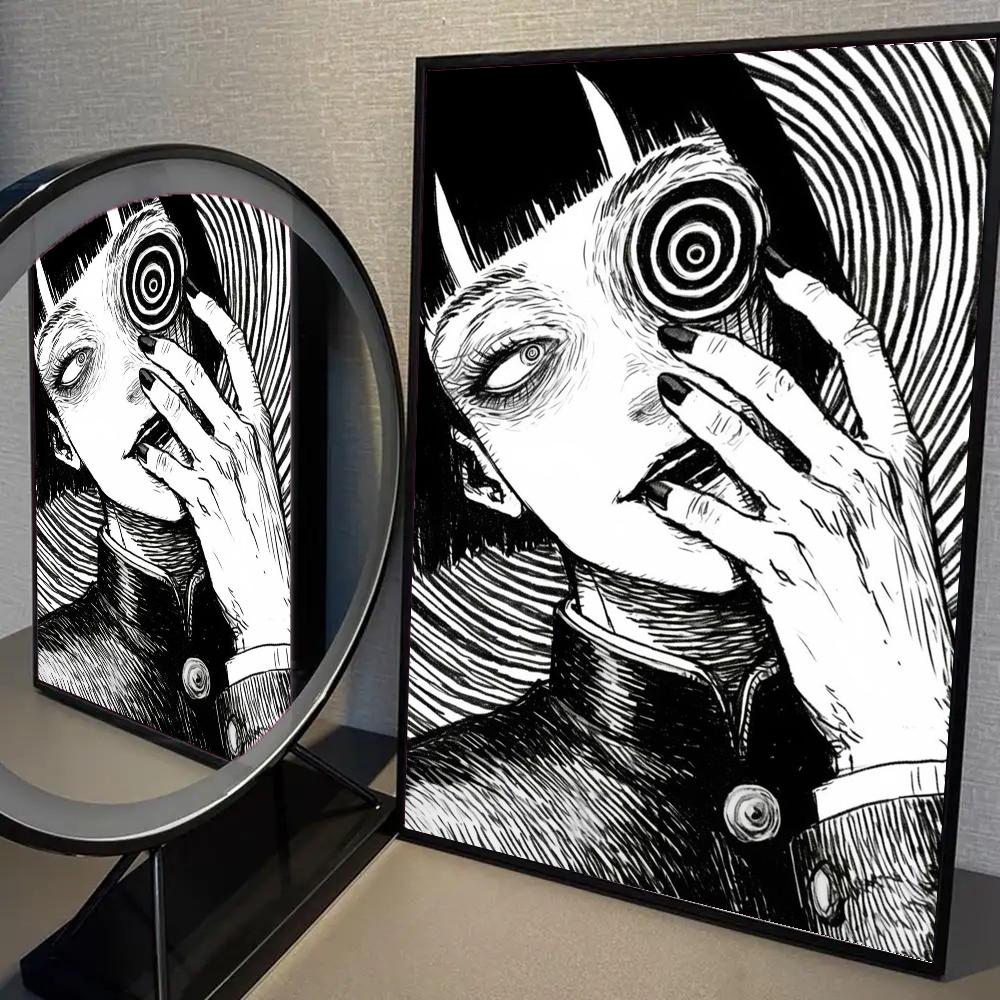 1 Stück Japanisch 1980er Horror Cartoon Tomie Figur Poster Selbstklebende Kunst Wasserdichtes Papier Aufkleber Wanddeko 40cm×60cm NoFrame