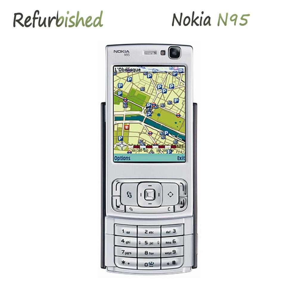 Generalüberholtes Nokia Original Nokia N95 3G Wifi Slide Mobiltelefon mit 1 SIM Simple Set schwarz