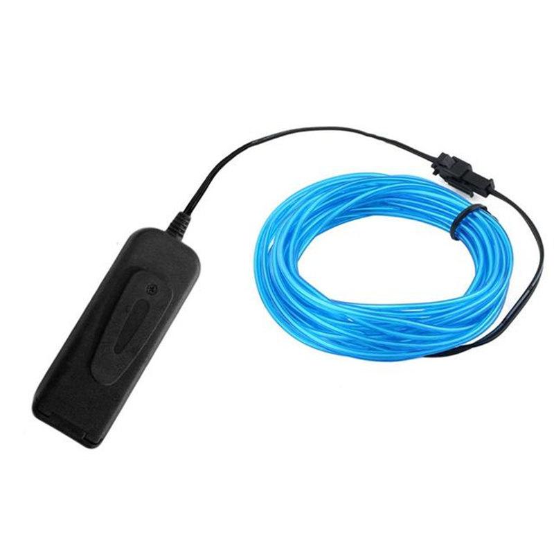 Leuchtendes EL-Drahtkabel, LED-Neon-Weihnachtstanz, Party, DIY-Kostüme, Kleidung, leuchtendes Auto, Licht, Dekoration, Kleidung, Ball, Rave, 1 m/3 m/5 m 1M navy blau