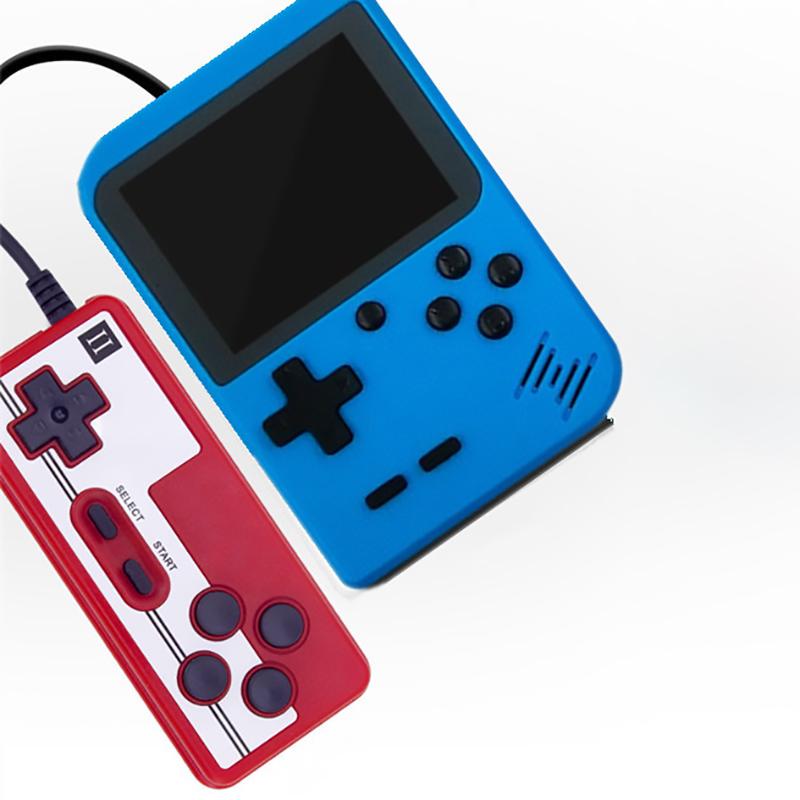 Mini-Retro-Spiel-Handheld-Spielekonsole, integrierte 400-Spiele-Box, klassisches Retro-Gamepad, Geschenk für Kinder With Gamepad blau