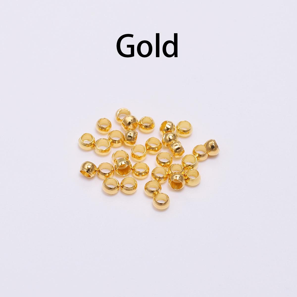 200 teile/los Gold Kupfer Ball Crimp End Perlen Dia 2 3 4 MM Stopper Spacer Perlen Für Diy Schmuck, der Entdeckungen Liefert Gold-2MM