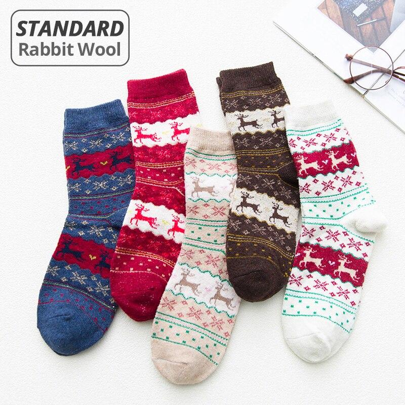 HSS Marke 5 Paar Winter herren Socken Verdicken Schafwolle Socken Warme Männer Retro Stil Bunte Mode Mann Socken für Schnee stiefel EUR35-40(US4-9) rosa/rot