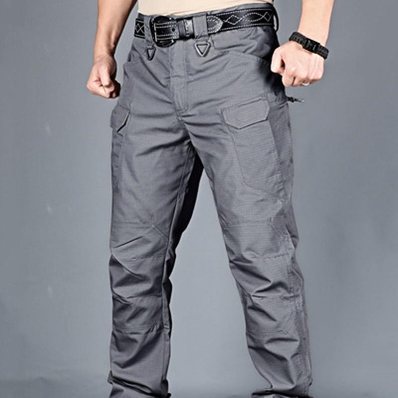 Taktische Hosen Männliche Special Forces Camouflage Hosen Overalls Herbst Outdoor Multi-Pocket Hosen Tragen-beständig Training Hosen Armee Fan Hosen 6XL graue
