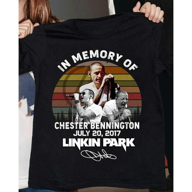 2026 Sommer Neues Herren T-Shirt Rock Linkin Park Geburtstag T-Shirt Unisex T-Shirt Mode Baumwolle Kurzarm Oberteil T-Shirt 4XL beige