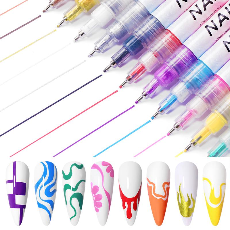 12 Teile/satz Nail art Zeichnung Graffiti Stift Nagel Malerei Liner Gel Stift DIY Maniküre Dekoration 12pcs