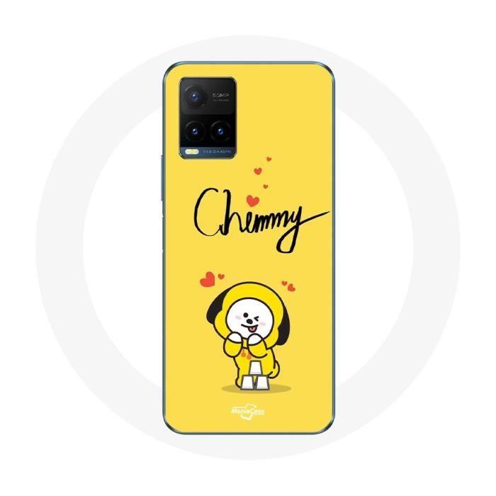 Hülle für Vivo Y21s 2021 / Y21 2021 BTS Bangtan Boys BT21 Chimmy Jimin Gelber Hintergrund