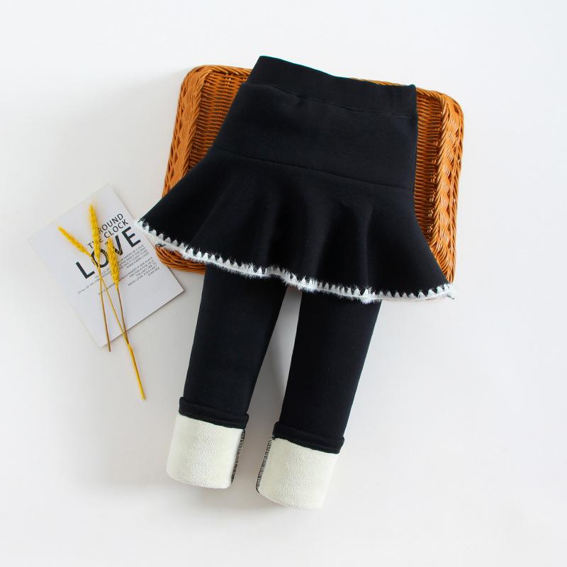 Neue Winter Mädchen Röcke Hosen für Kinder 3-12 Jahre Prinzessin Leggings Kaschmir Verdicken Warme Hosen Kuchen Rock Hosen outwear 140 schwarz