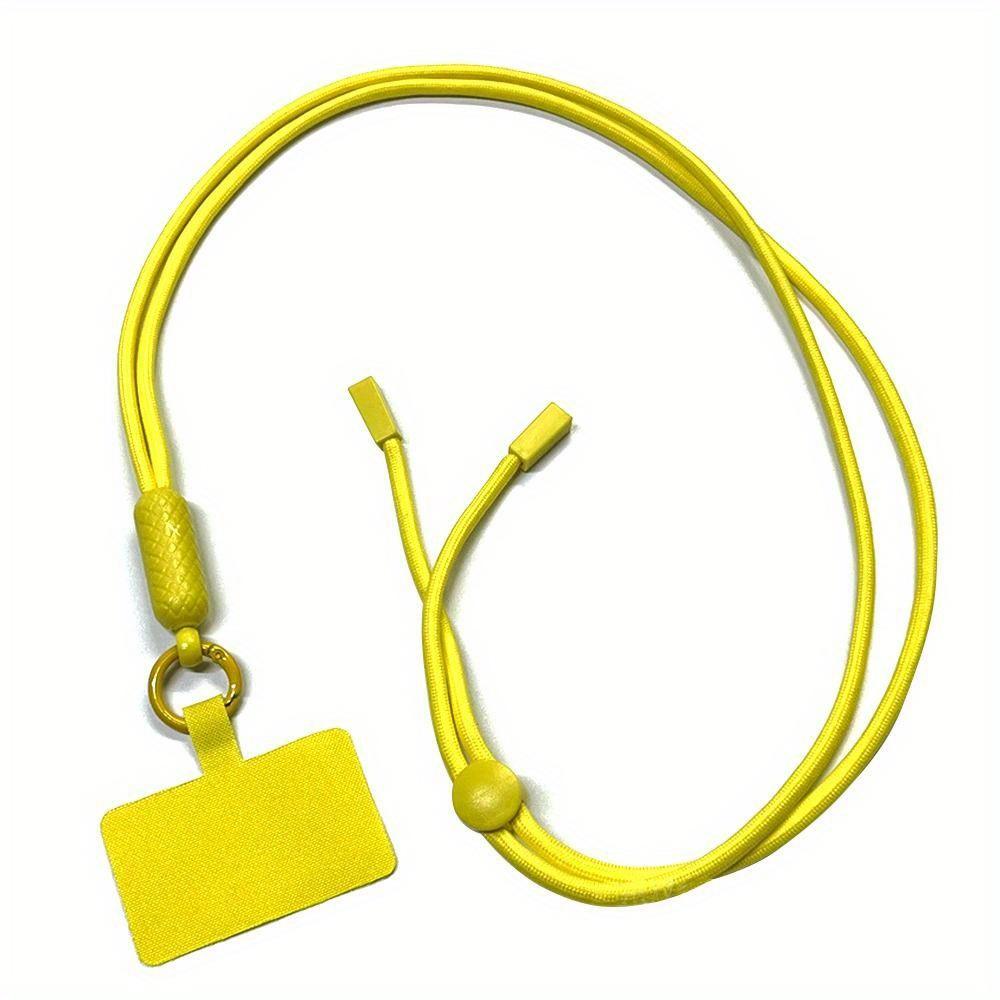 Verstellbares Telefon-Lanyard, Anti-Verlust-Lanyard-Gurt, universelles, abnehmbares, buntes Umhängeband, Sicherheitsleine für Telefon, Schlüsselanhänger, Kettenseil gelb