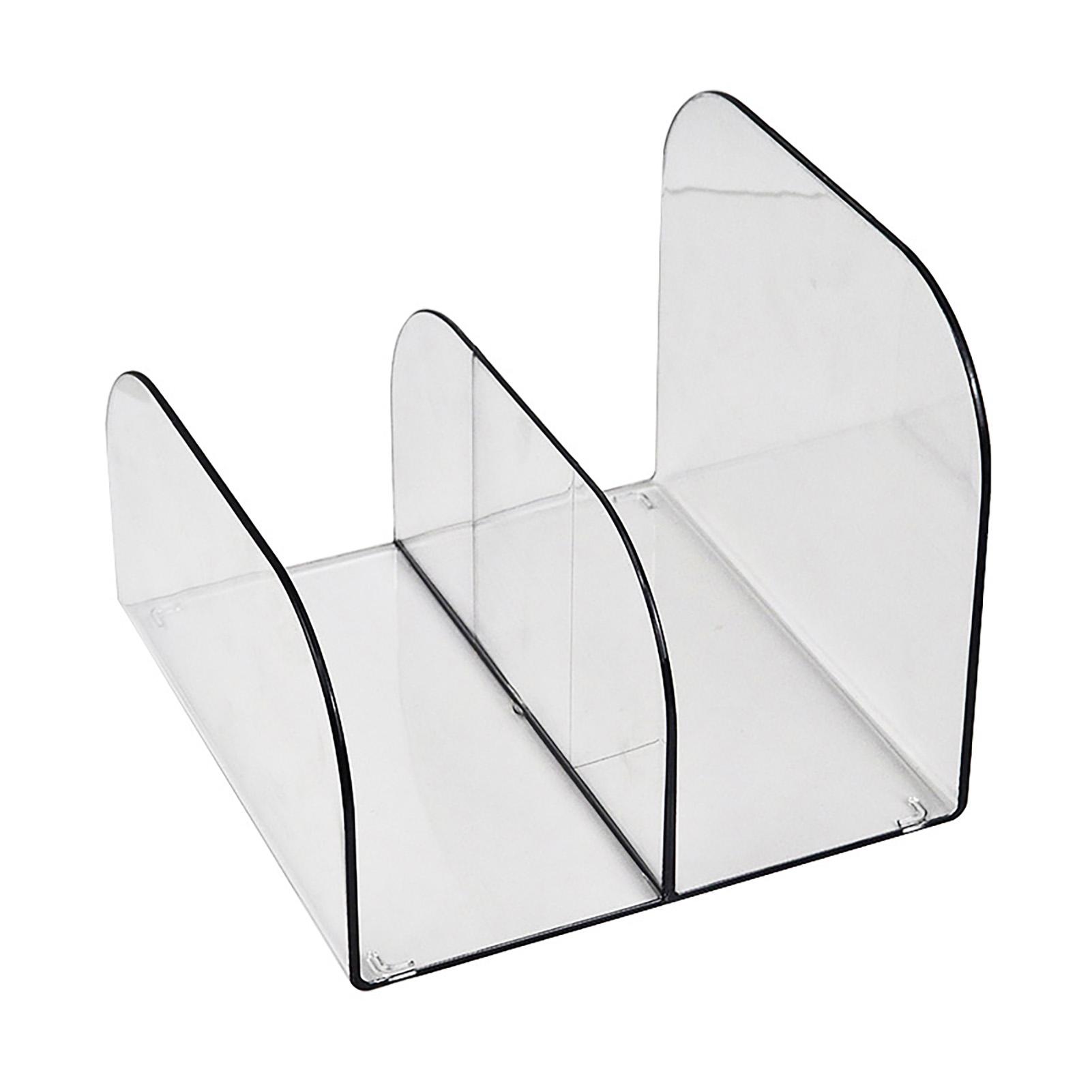 Desktop Buchstützen Desktop Buchaufbewahrungsregal Organizer Kunststoff Desktop Aktenbuchregal Transparent transparent