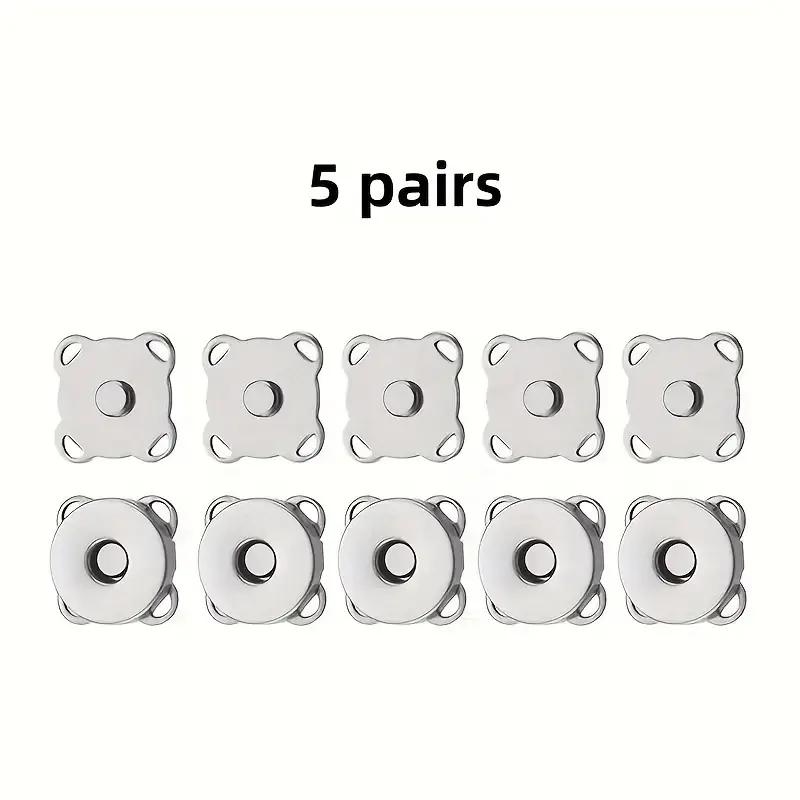5 Sets quadratische magnetische Druckknöpfe Verschlüsse Knopf Handtasche Geldbörse Geldbörse Basteltaschen Teile Zubehör 18mm Farbauswahl silber