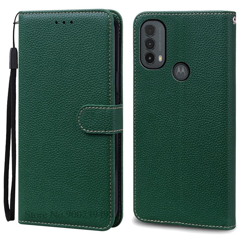E20 E30 E40 Hülle Für Motorola E20 Hülle Brieftasche Leder Klapphülle Für Motorola Moto E40 E30 E20 Hülle Klapphülle Fundas Moto E20 (E30) (E40) dunkelgrüne