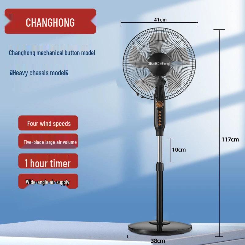 Changhong 16-Zoll Elektrischer Standventilator mit Fernbedienung und Timer für Zuhause, Büro, Schlafzimmer oder Wohnheim. Standard Size