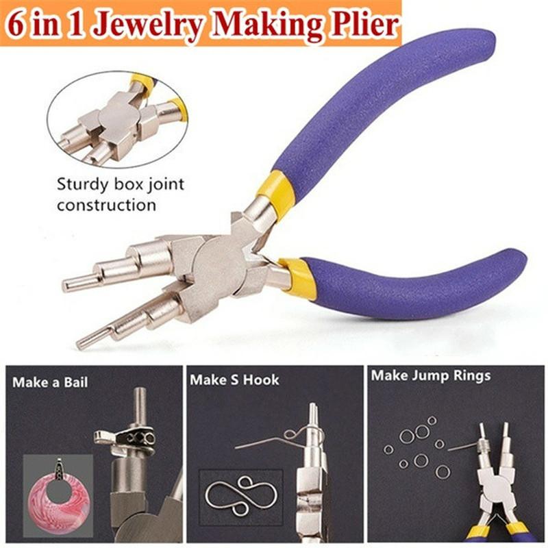 1PC 6-in-1 Herstellung Zange DIY Schmuck Machen Zange Pinzette Werkzeug Nadel Löffel Werkzeug Set für silikon Harz Form Schmuck Machen