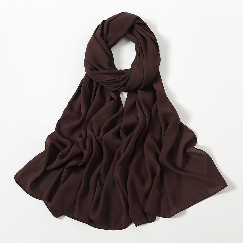 180g schwerer Chiffon Hijab Abayas Premium Chiffon Schal Tuch Muslimische Kleider Damen Hijab Stoff Islam Turban einfarbige Wickeltücher black