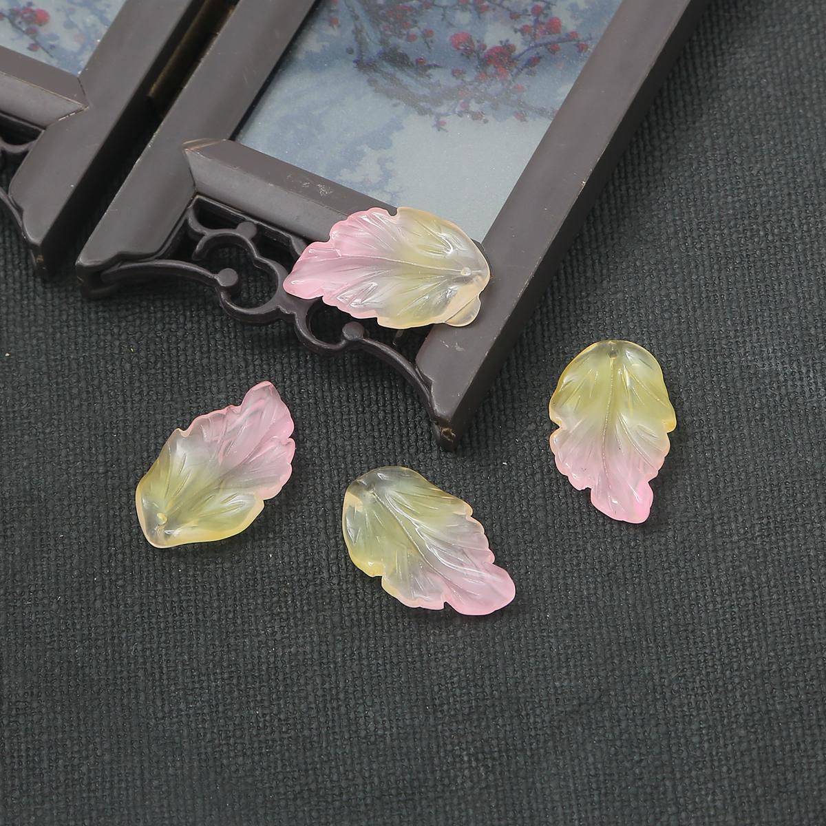 10 Stücke 17x28mm Antike Federblatt Perlen Glas Anhänger Perlen Für Schmuck Machen DIY Ohrringe Haarnadel Zubehör