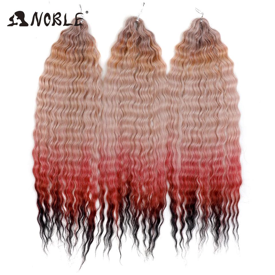 Edles Häkelhaar Locken Haar Wasserwelle 24 Zoll 300g Ombre Blond Twist Häkelhaar Zopf Haar Deep Wave Flecht Haarverlängerung (as the picture,24inches-300g) gray