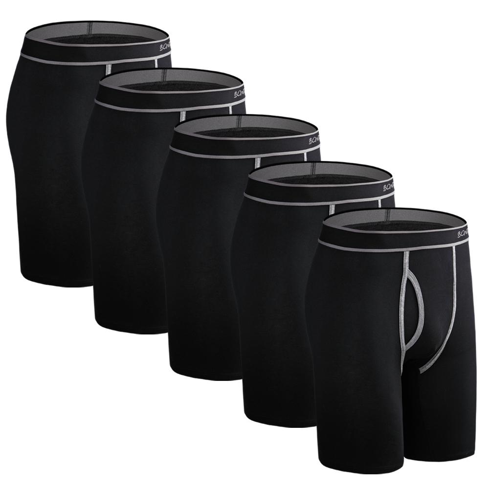 BONITOS 5 Stücke Lange Herrenhöschen Baumwolle Herren Unterhosen Bequeme Unterwäsche Für Männer Boxer XXL
