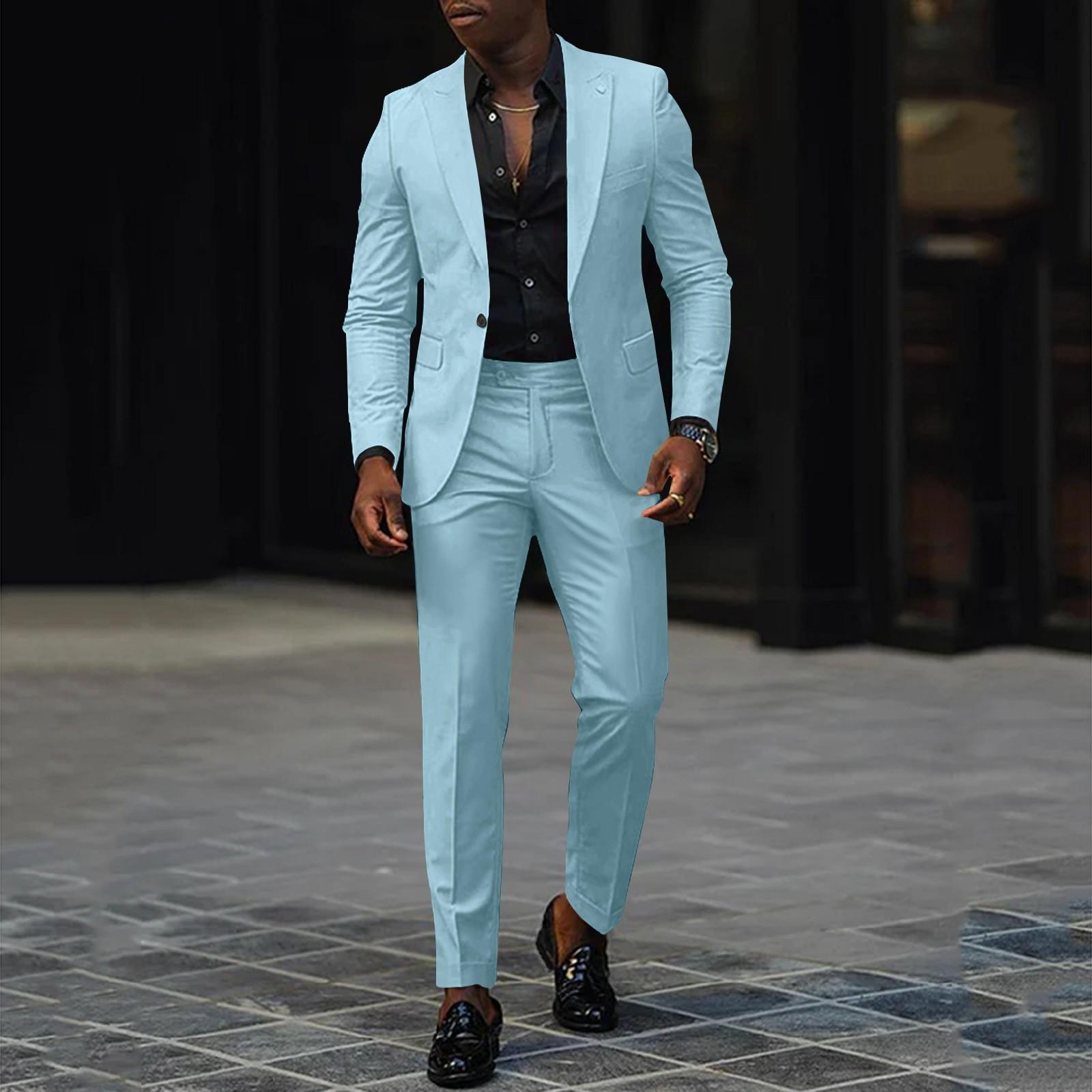 Unisex Winter Einfarbig Anzug Jacken Unisex Casual Fashion Button Jacken XXXXL himmelblaue