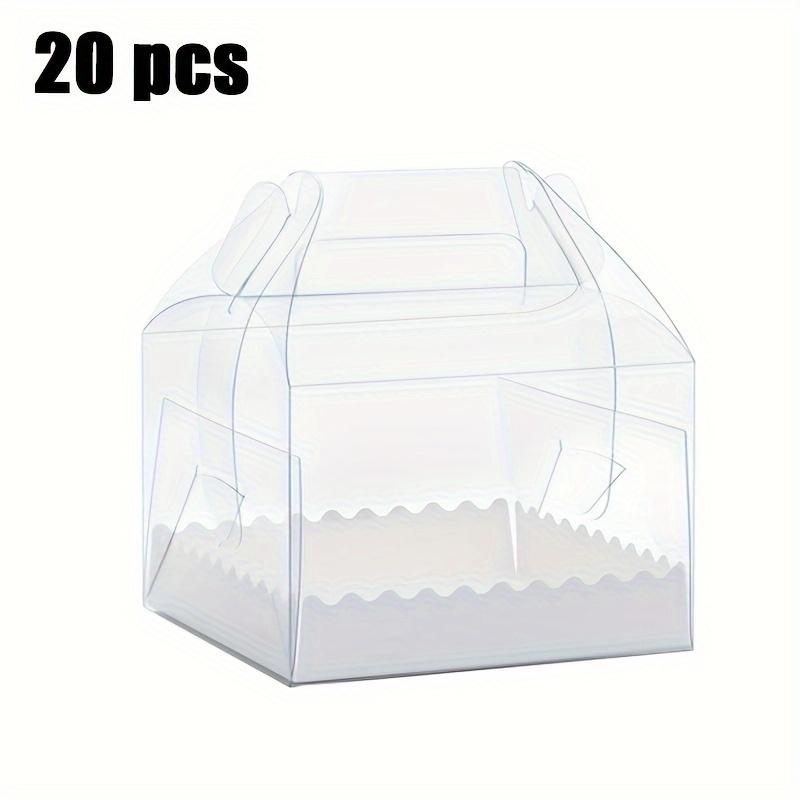 1 Set/20 Stück transparente Kuchen-Geschenkbox aus Karton, Geschenkbox für Süßigkeiten, geeignet für Partys, Gebäck, Desserts, Kekse, Geburtstagsfeiern Pack of 20
