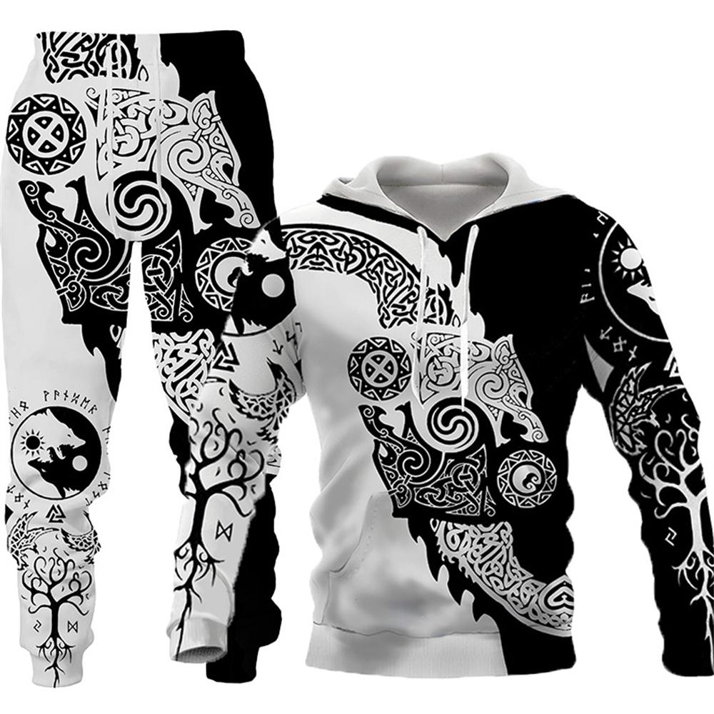 Wolf 3d Gedruckt Hoodie Kleidung Anzug Hosen Anzug Männlich Frühjahr Und Herbst Casual Sweashirt Pullover Männer Trainingsanzug Set Mode männer 5XL