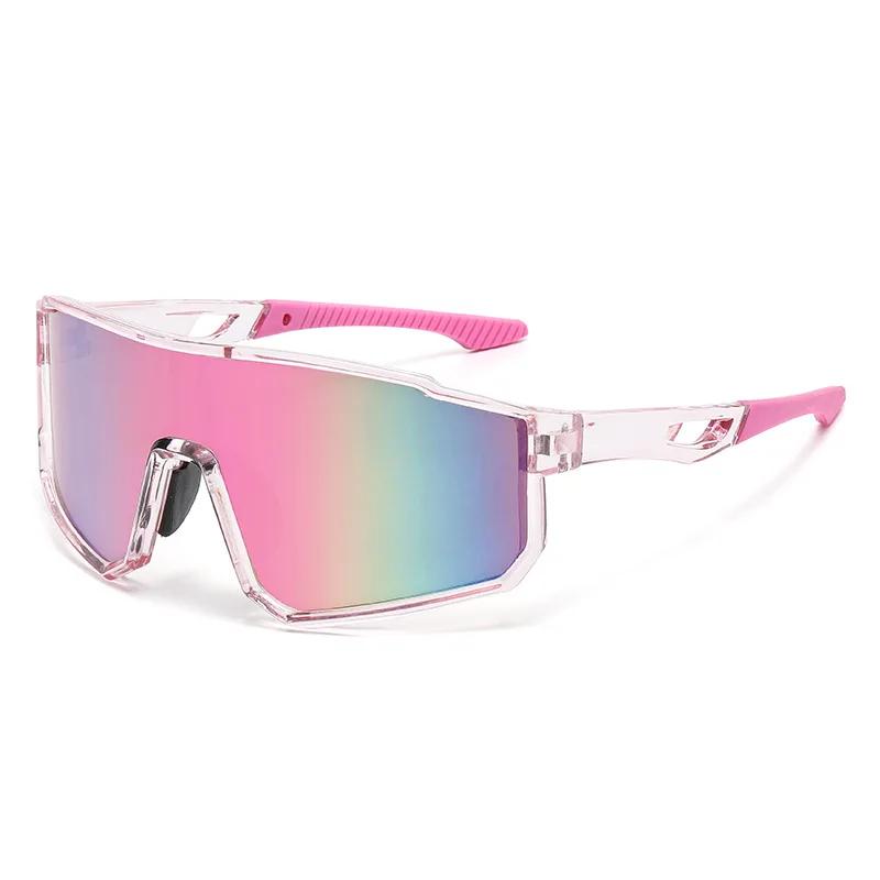 Spiegelnde Anti-Reflex-Sonnenbrille für Herrenmode Google Sonnenbrillen Herren Marken-Designer Reiten Sport Damen UV400 rosa