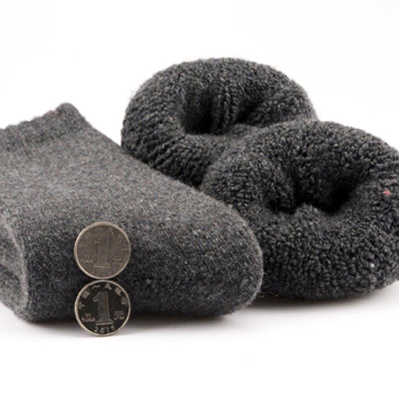 Männer Socken Super Dicke Männer Wolle Socken Winter Thermische Warme Socken Bequeme Casual Socken Männer dunkelgraue